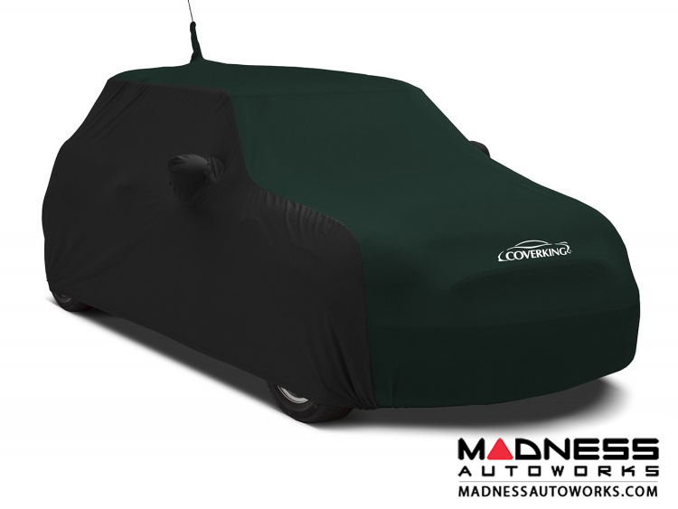 FIAT 500 Custom Vehicle Cover - Indoor Satin Stretch - Black w/ British Racing Green